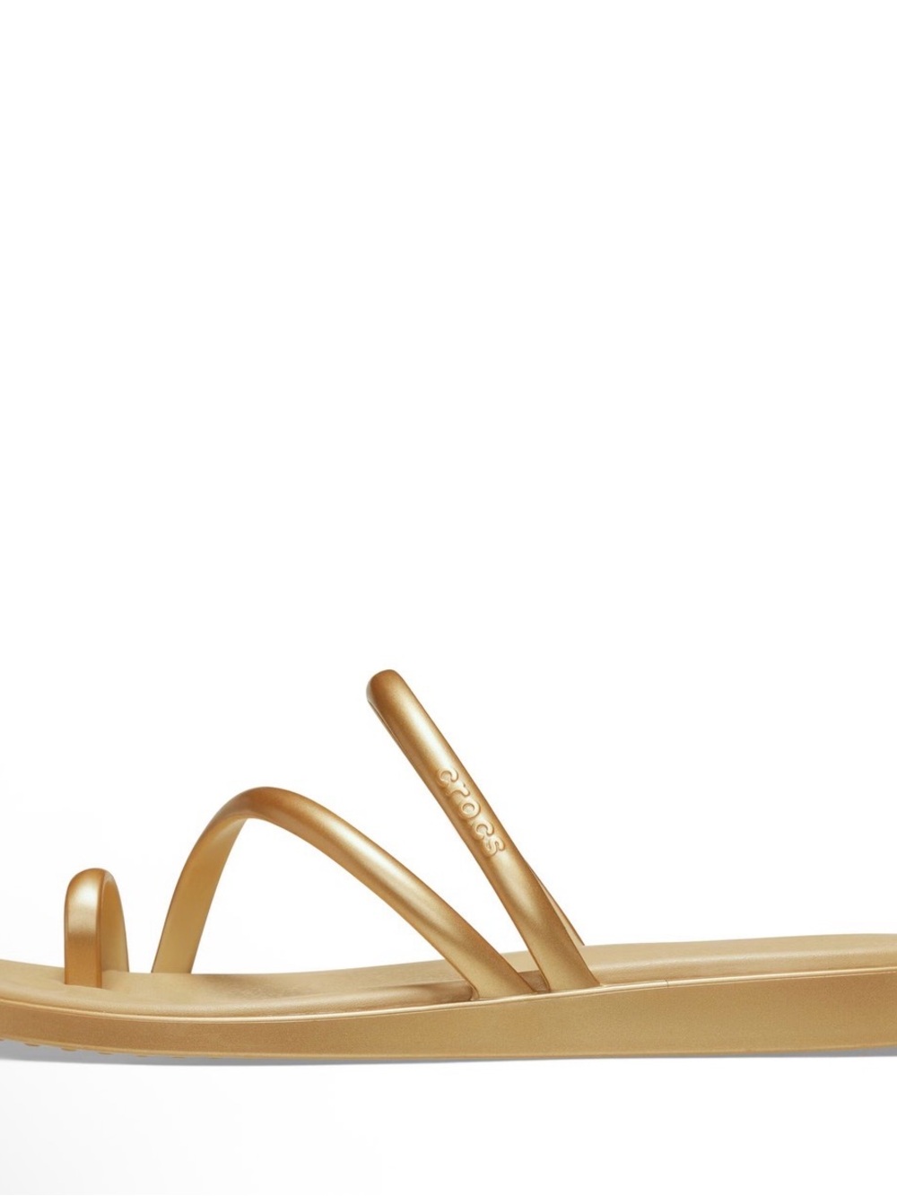 Crocs Women’s Metallic Gold Miami Toe-Loop Sandals - Picture 4 of 4